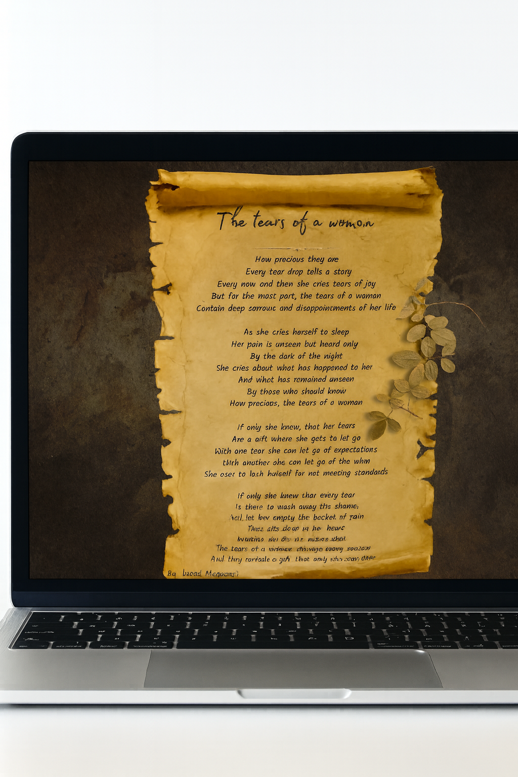 Poem- The Tears Of a Woman-Digital Download